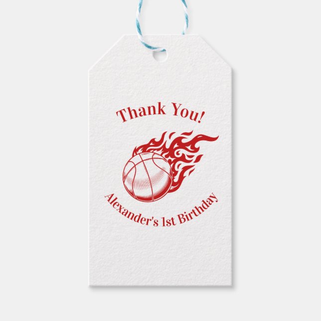 Basketball themed thank you 2 presentetikett (Framsidan)