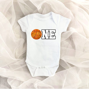 Basketball Thome ONE 1st Birthday Baby BodyKodräkt T Shirt