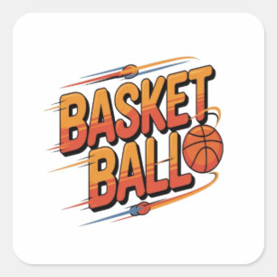 Basketball Thrill Fyrkantigt Klistermärke