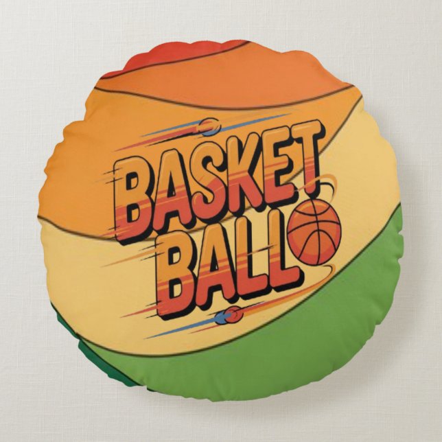 Basketball Thrill Rund Kudde (Framsidan)