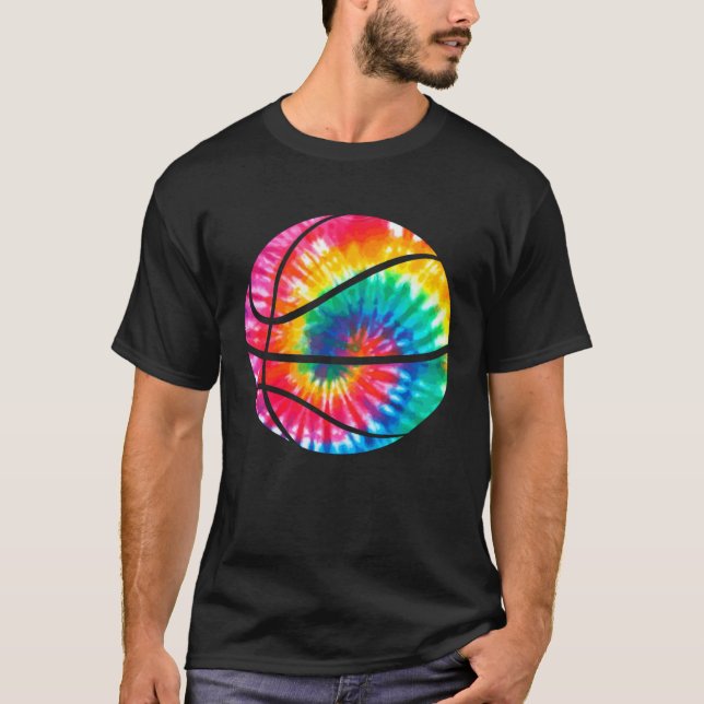 Basketball Tie Dye Sports Bball Kids Coach Basketb T Shirt (Framsida)