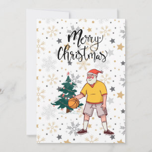 Basketball Tomte Claus leker med jul Julkort