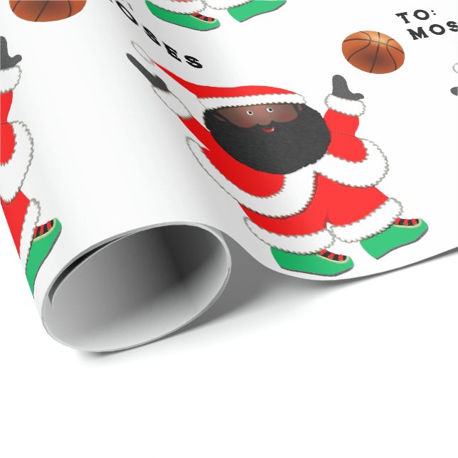 Basketball Tomte Presentpapper (Rullad Hörn)
