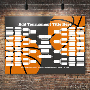 Basketball Tournament Bracket - 64 team Poster
