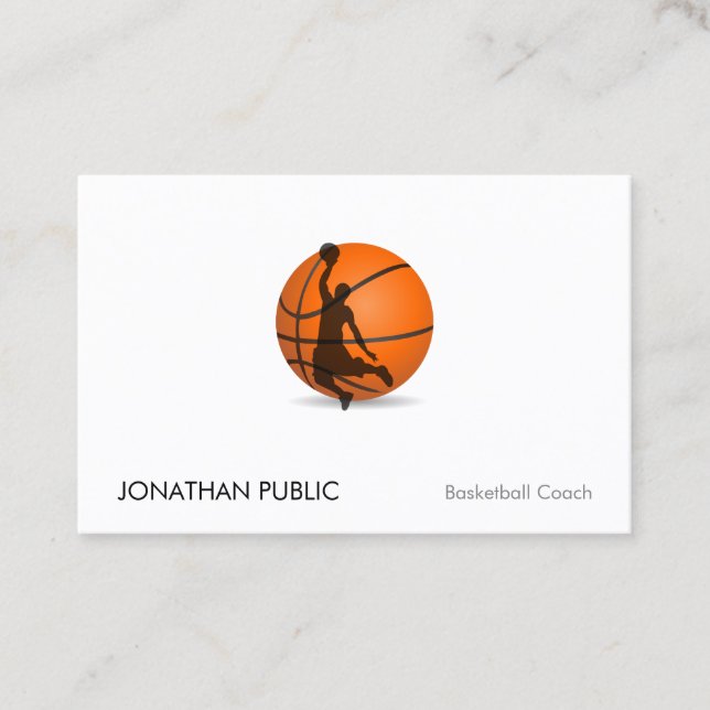 Basketball Trainer Coach Modern Professionell Visitkort (Framsida)