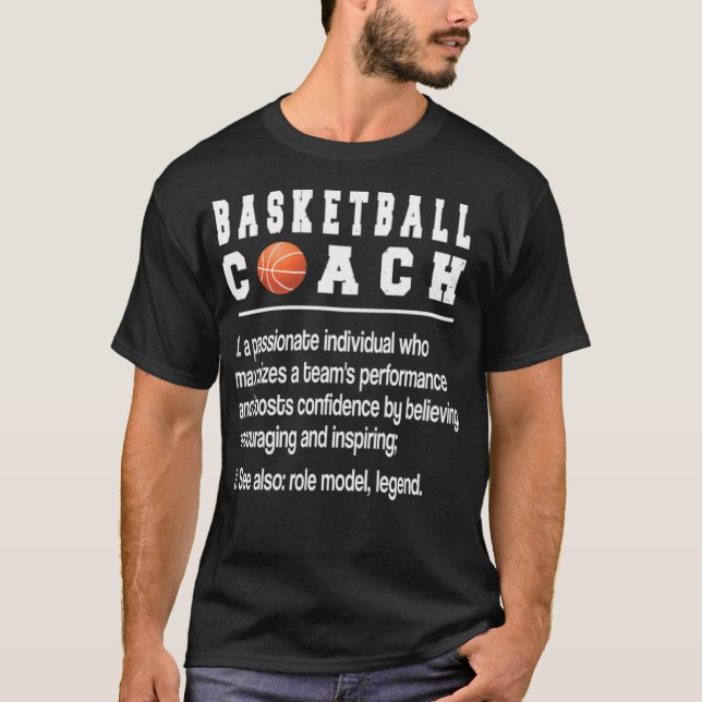 Basketball Tränar Basketball T Shirt (Framsida)