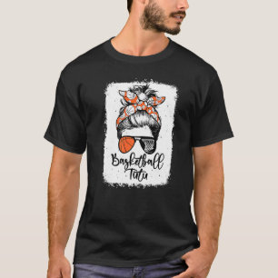 Basketball Tutu Vintage Leopard Messy Bun Bleached T Shirt
