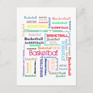 Basketball Typography Vykort