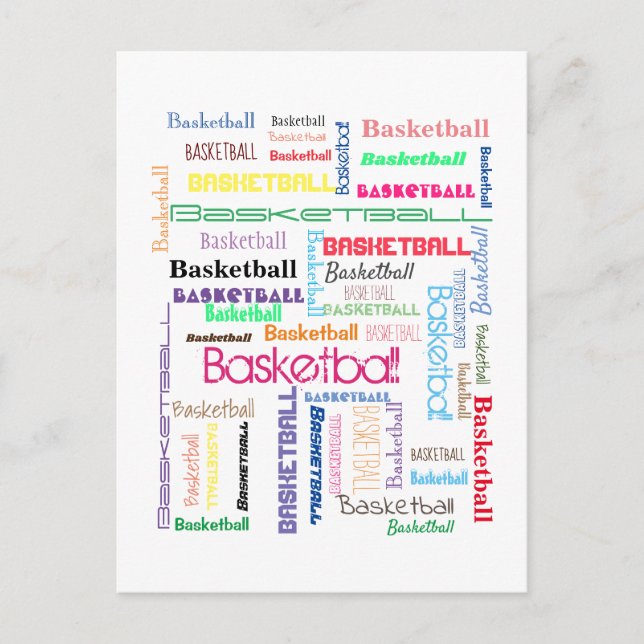 Basketball Typography Vykort (Framsida)