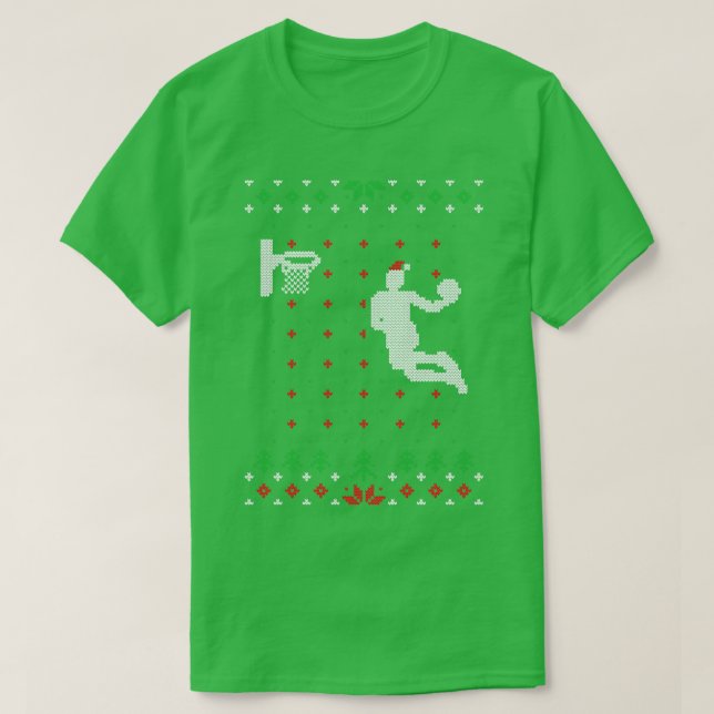 Basketball Ugly jul Sweater Gift T Shirt (Design framsida)