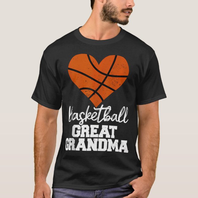 Basketball Underbar Grandma Heart Funny Heartfilt  T Shirt (Framsida)