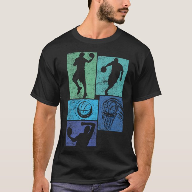 Basketball-uppspelningsporter för coola t shirt (Framsida)