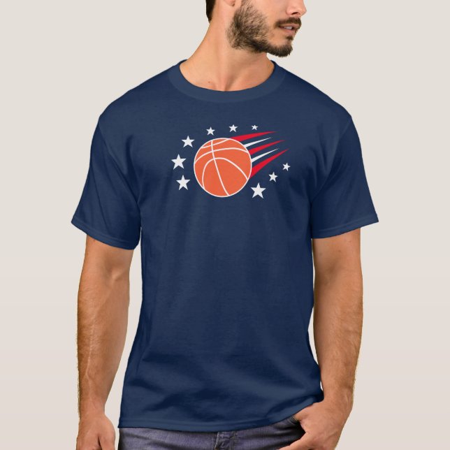 Basketball - USA mönster T-Shirt (Framsida)
