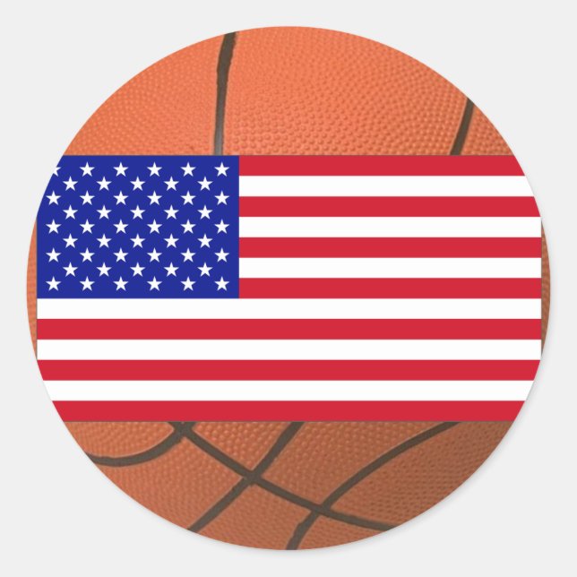 Basketball (USA) Runt Klistermärke (Framsida)
