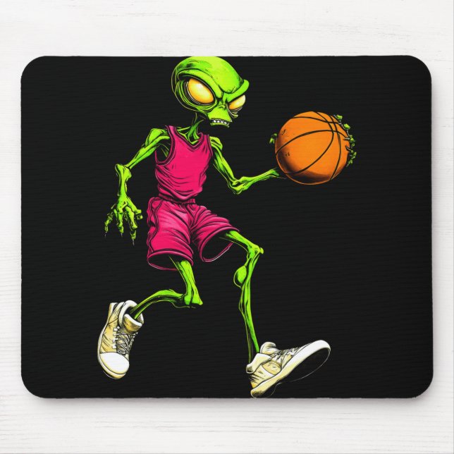 Basketball Utomjordingars-Långärmad Musmatta (Framsidan)
