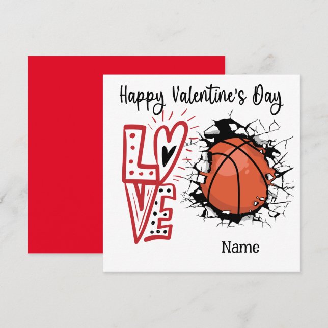 Basketball Valentindagen från Player med kärlek Kort (Fram/baksida)