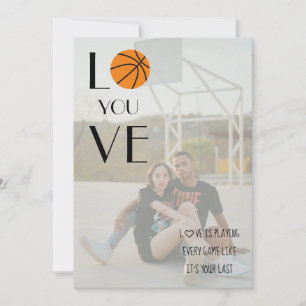 Basketball Valentine Photo Modern Roligt Julkort