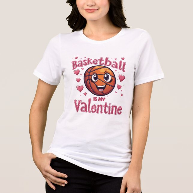 Basketball Valentine T Shirt (Framsida)