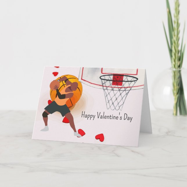 Basketball Valentines dag Basketball med kärlek Ca Kort (Framsida)
