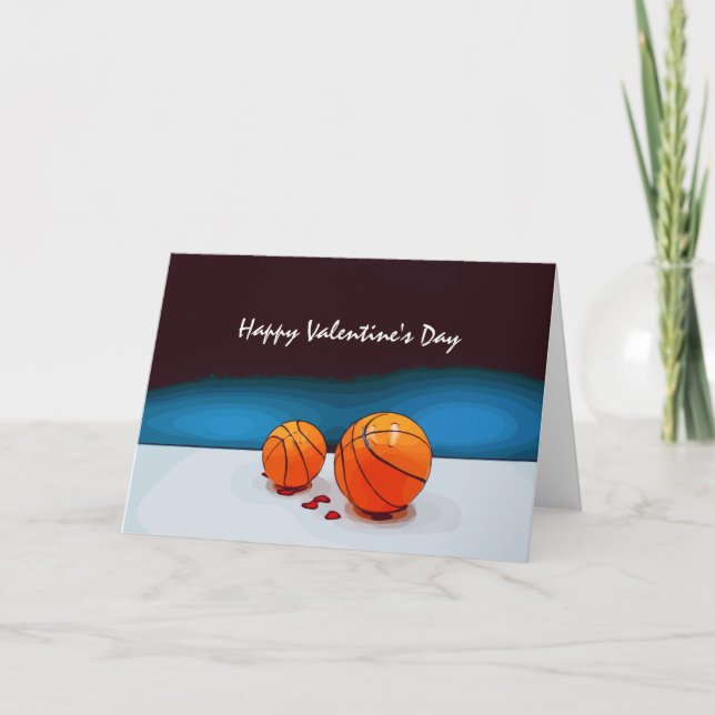 Basketball Valentines dag Basketball med kärlek Kort (Framsida)