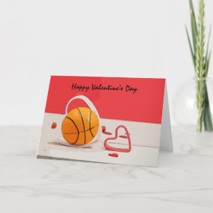 Basketball Valentines dag Basketball med kärlek Kort