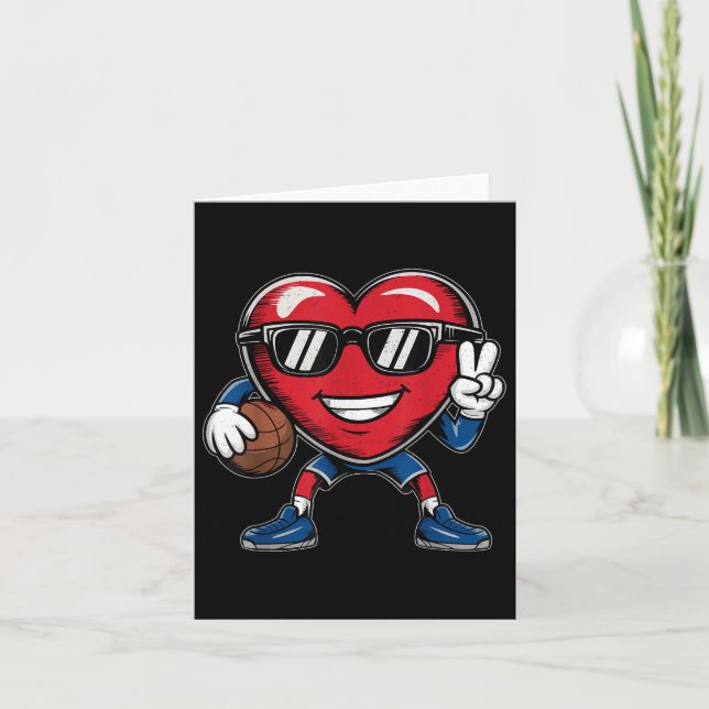 Basketball Valentines day Basketball Kort (Framsida)