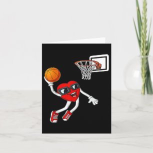 Basketball Valentines day Boys-gåvor för hjärtupps Kort