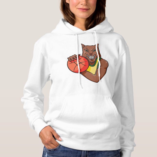 Basketball Varg Womens Hoodie T Shirt (Framsida)