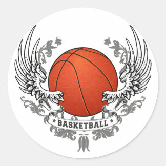 Basketball Vingar Sticker Runt Klistermärke