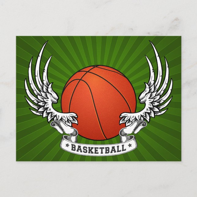 Basketball Vinge vykort (Framsida)