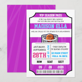 BASKETBALL VIP-BILJETT Bar/Bat Mitzvah-inbjudan Inbjudningar