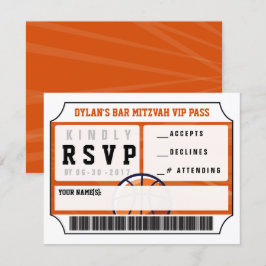 BASKETBALL VIP-SVARKORT Pub Bat mitzvah Inbjudningar