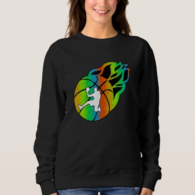 Basketball with Flames T Shirt (Framsida)