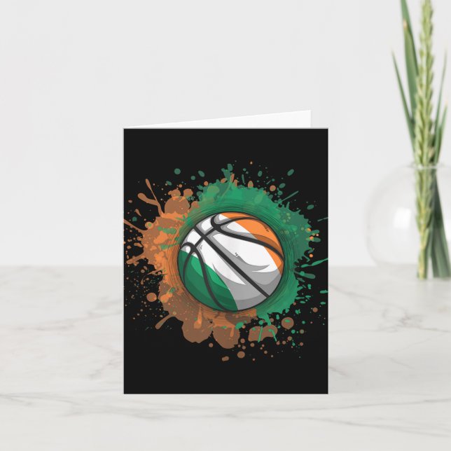 Basketball with Ireland Flagga Tanktop Kort (Framsida)