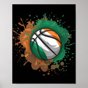 Basketball with Ireland Flagga Tanktop Poster