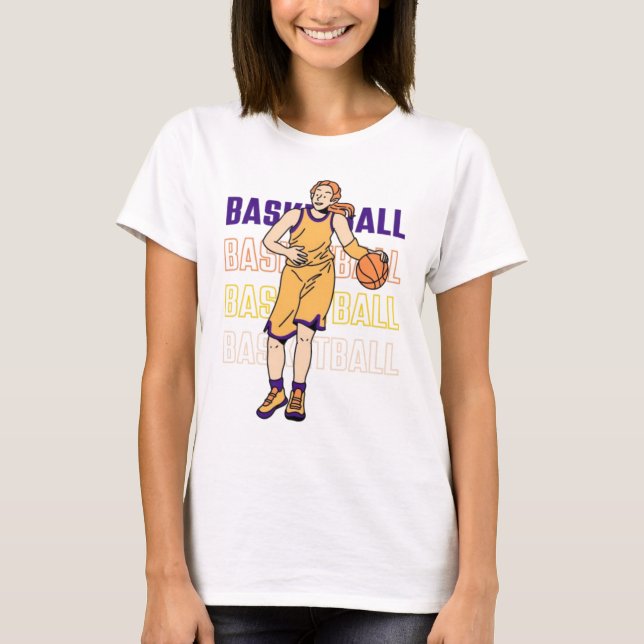 Basketball Womens Basic T-Shirt in White (Framsida)
