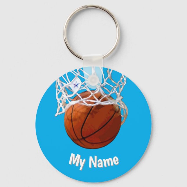 Basketball Your Name Custom Nyckelring (Framsida)