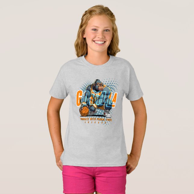 Basketballens prima kraft | Barn T Shirt (Hel framsida)