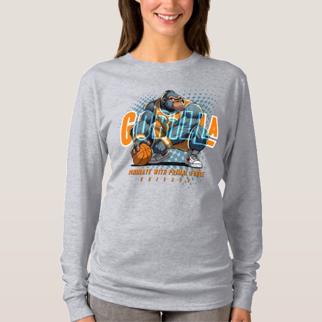 Basketballens prima kraft | Långärmad för kvinnor T Shirt (Framsida)