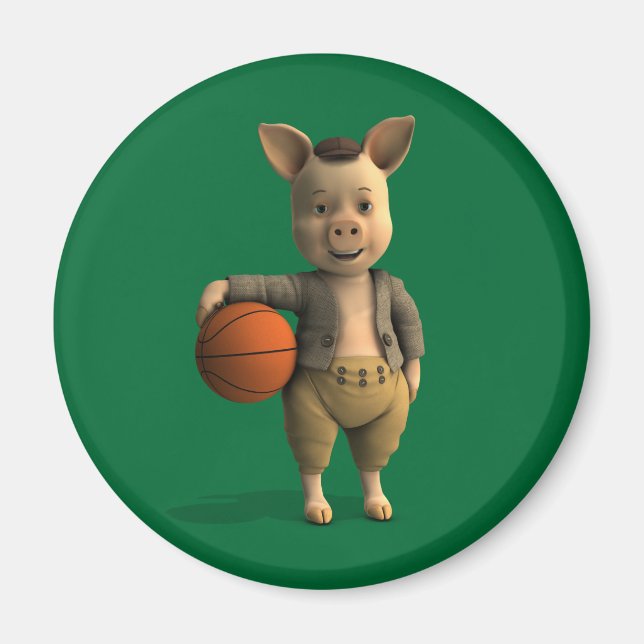 Basketballer Piglet Magnet (Framsidan)