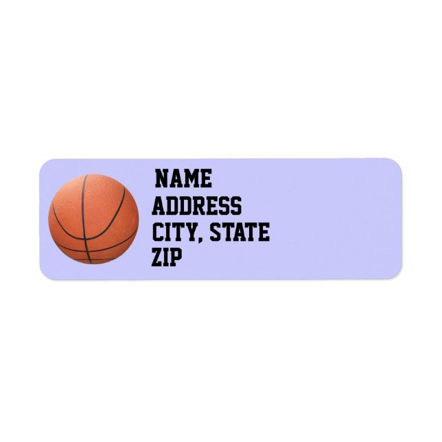 Basketballetiketter Returadress Etikett (Framsidan)