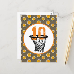 Basketboll 10:e födelsedagen med nummer i Mini rin Vykort