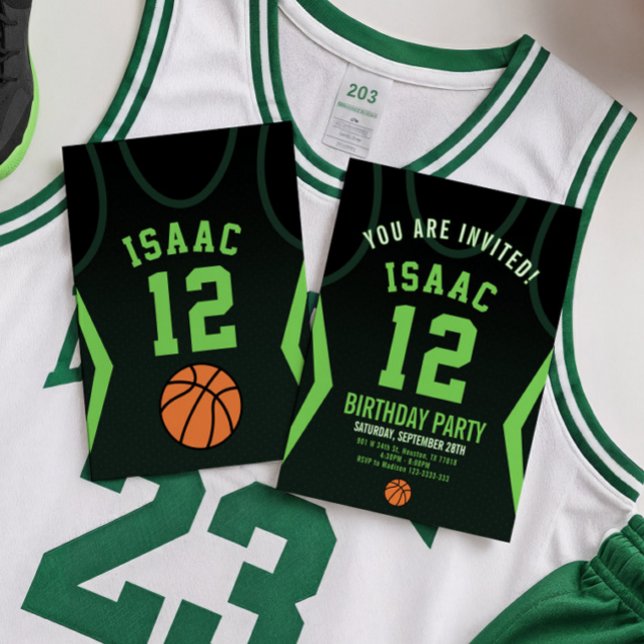 Basketboll 12:a födelsedagsinbjudan inbjudningar (Skapare uppladdad)