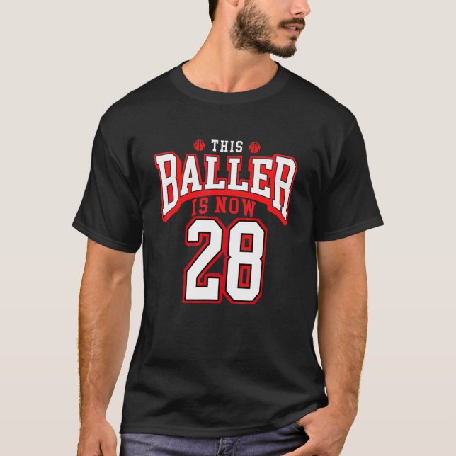 Basketboll 28 år gammal dag t shirt (Framsida)