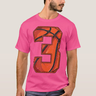 Basketboll 3:e födelsedag 3:a året t shirt