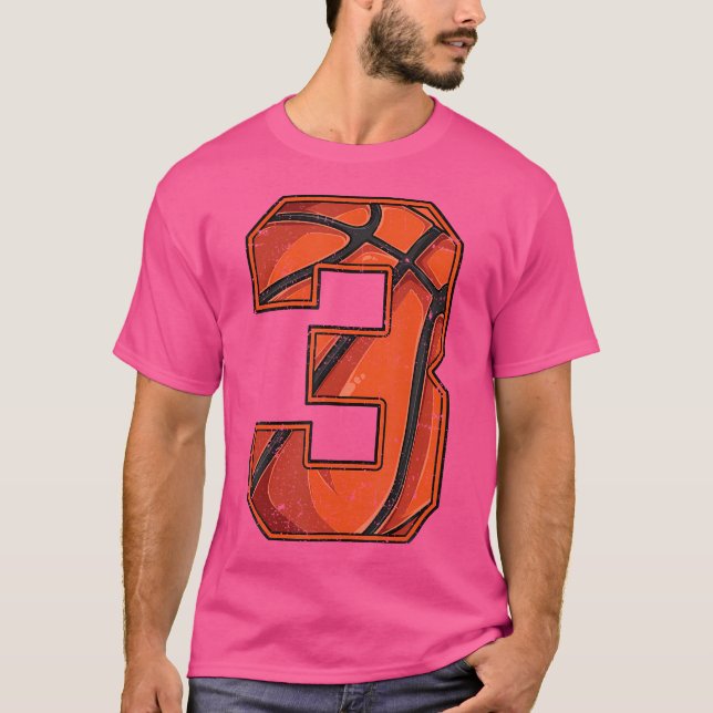 Basketboll 3:e födelsedag 3:a året t shirt (Framsida)