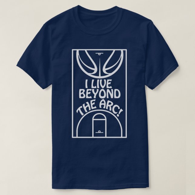Basketboll 3-punkters skytte utanför Arc Three Po T Shirt (Design framsida)