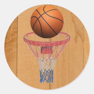 Basketboll - 3D-effekt Runt Klistermärke