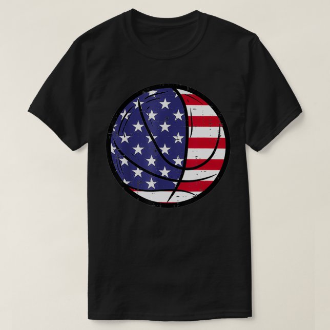 Basketboll 4 juli 4:e idrotten Patriotic Manar Wo T Shirt (Design framsida)