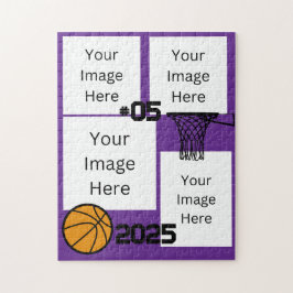 Basketboll 4 Photo Collage Jigszle Puzzle lila Pussel